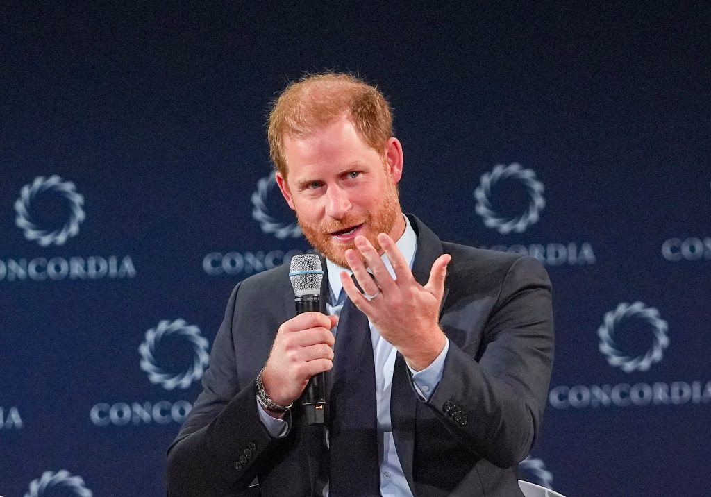 Prince Harry speaking at a recent event